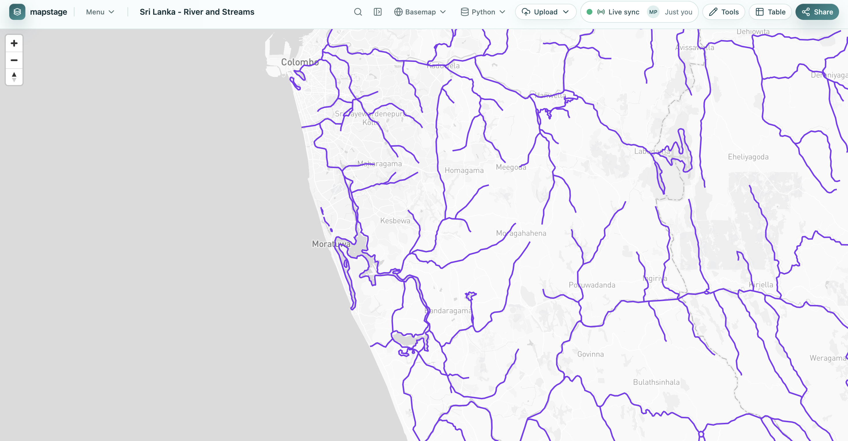 Additional screenshot of the Mapstage interface